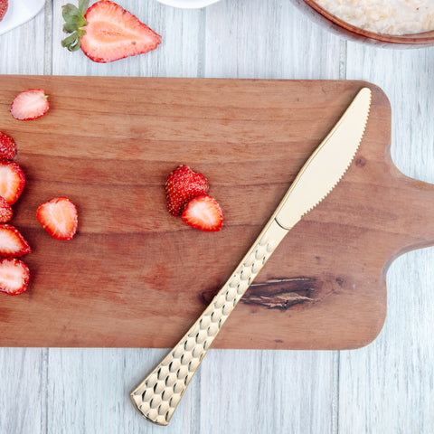 Shiny Gold Glamour Disposable Plastic Knives