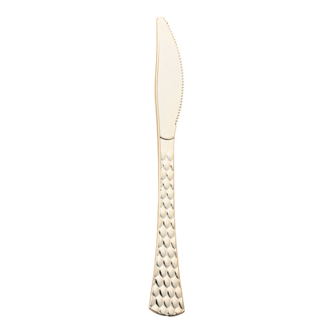 Shiny Gold Glamour Cutlery Disposable Plastic Knives Main | The Kaya Collection