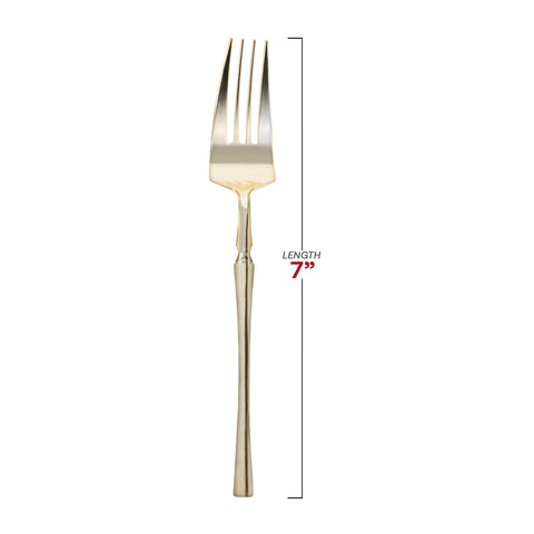 Shiny Metallic Gold Moderno Disposable Plastic Dessert Forks