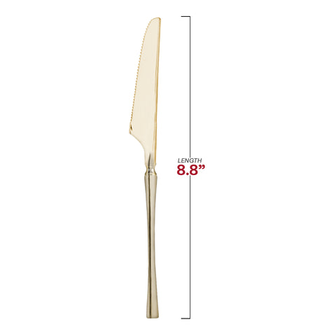 Shiny Metallic Gold Moderno Disposable Plastic Dinner Knives