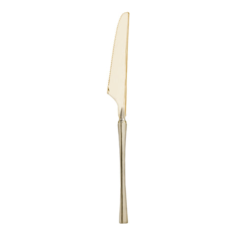 Shiny Metallic Gold Moderno Disposable Plastic Dinner Knives