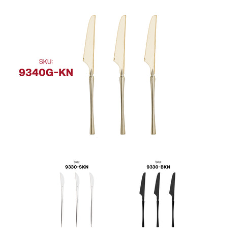 Shiny Metallic Gold Moderno Disposable Plastic Dinner Knives