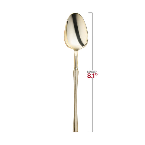 Shiny Metallic Gold Moderno Disposable Plastic Dinner Spoons