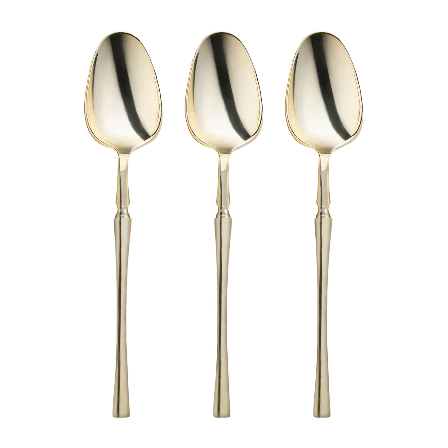 Shiny Metallic Gold Moderno Disposable Plastic Dinner Spoons