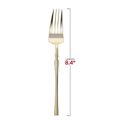 Shiny Metallic Gold Moderno Disposable Plastic Dinner Forks