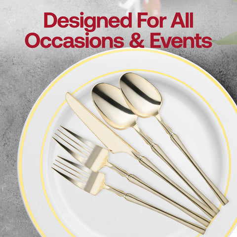 Shiny Metallic Gold Moderno Disposable Plastic Dinner Forks