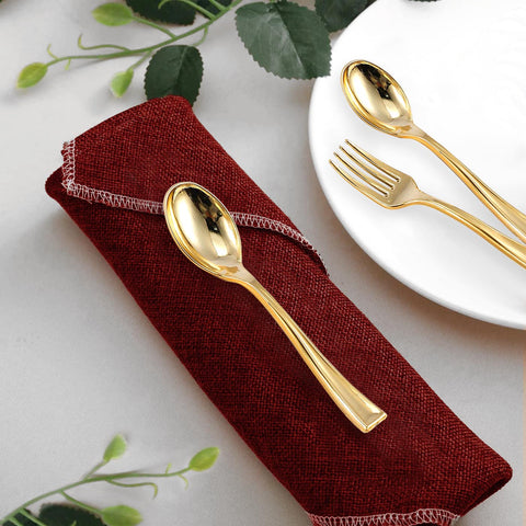 Shiny Metallic Gold Mini Disposable Plastic Tasting Spoons
