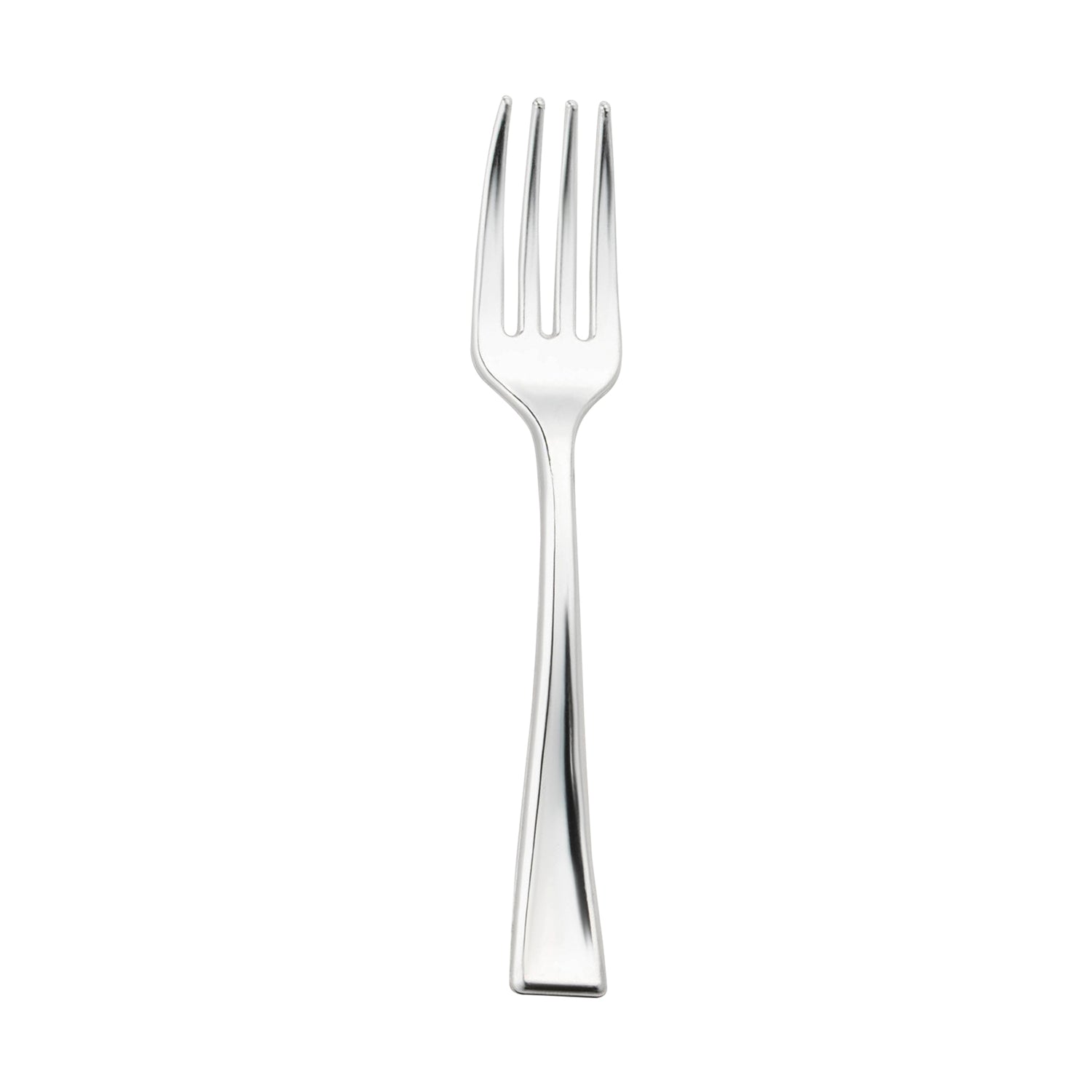 Shiny Metallic Silver Mini Plastic Disposable Tasting Forks Main | The Kaya Collection