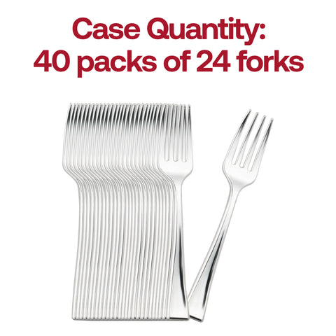 Shiny Metallic Silver Mini Plastic Disposable Tasting Forks Quantity | The Kaya Collection
