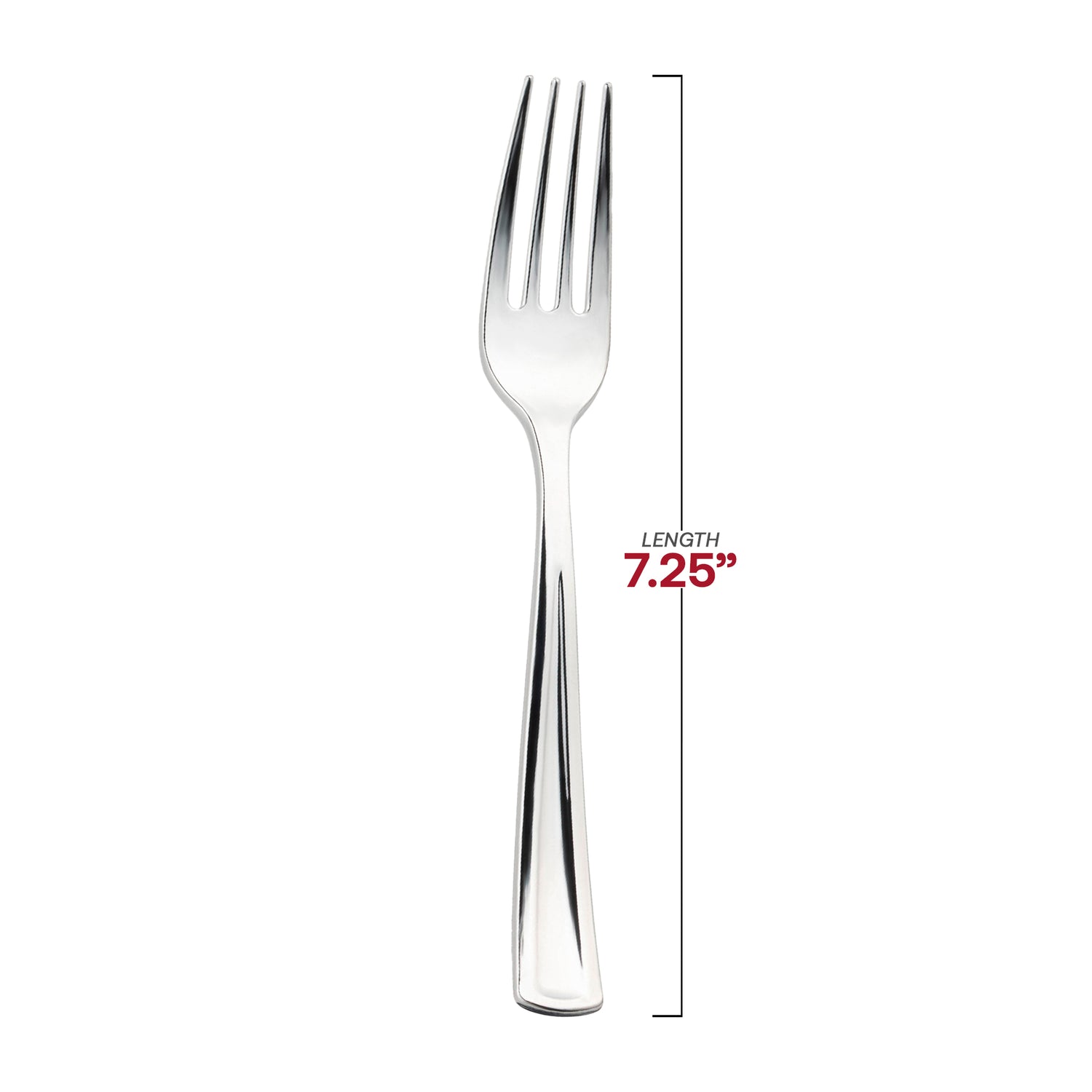 Shiny Metallic Silver Plastic Forks Dimension | The Kaya Collection