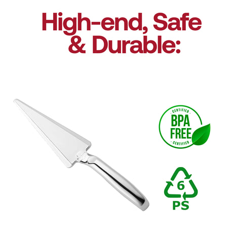 Shiny Silver Disposable Plastic Cake Lifters
