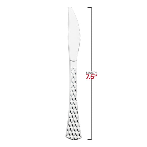Shiny Silver Glamour Cutlery Disposable Plastic Knives | The Kaya Collection