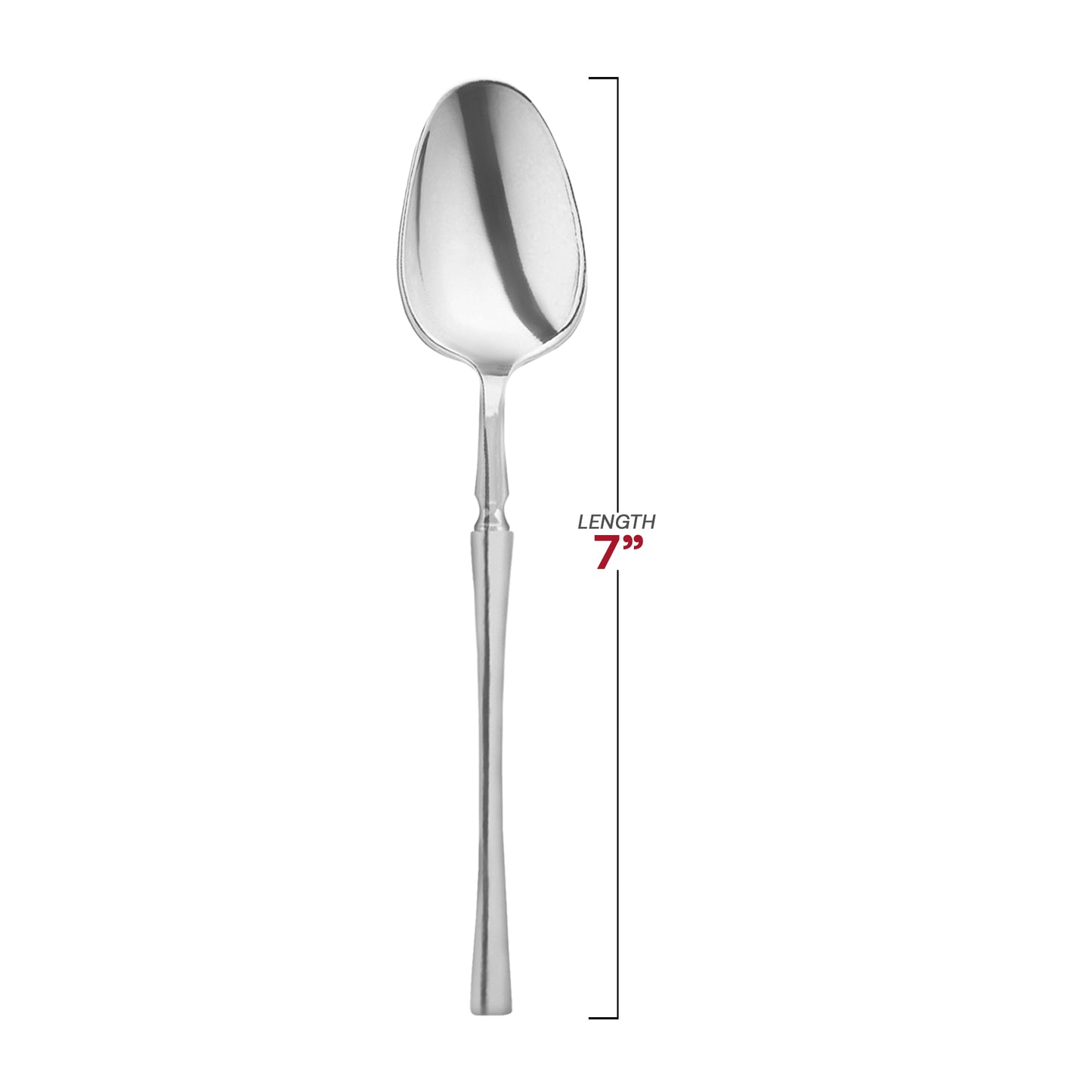 Shiny Metallic Silver Moderno Disposable Plastic Dessert Spoons