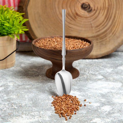 Shiny Metallic Silver Moderno Disposable Plastic Dessert Spoons