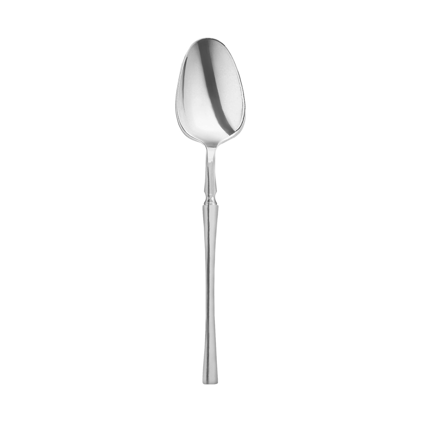 Shiny Metallic Silver Moderno Disposable Plastic Dessert Spoons