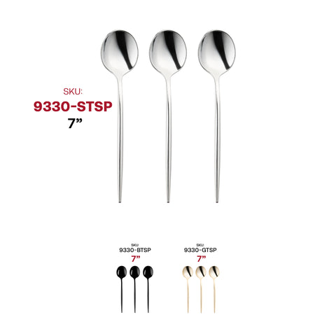 Shiny Silver Moderno Disposable Plastic Dessert Spoons SKU | The Kaya Collection