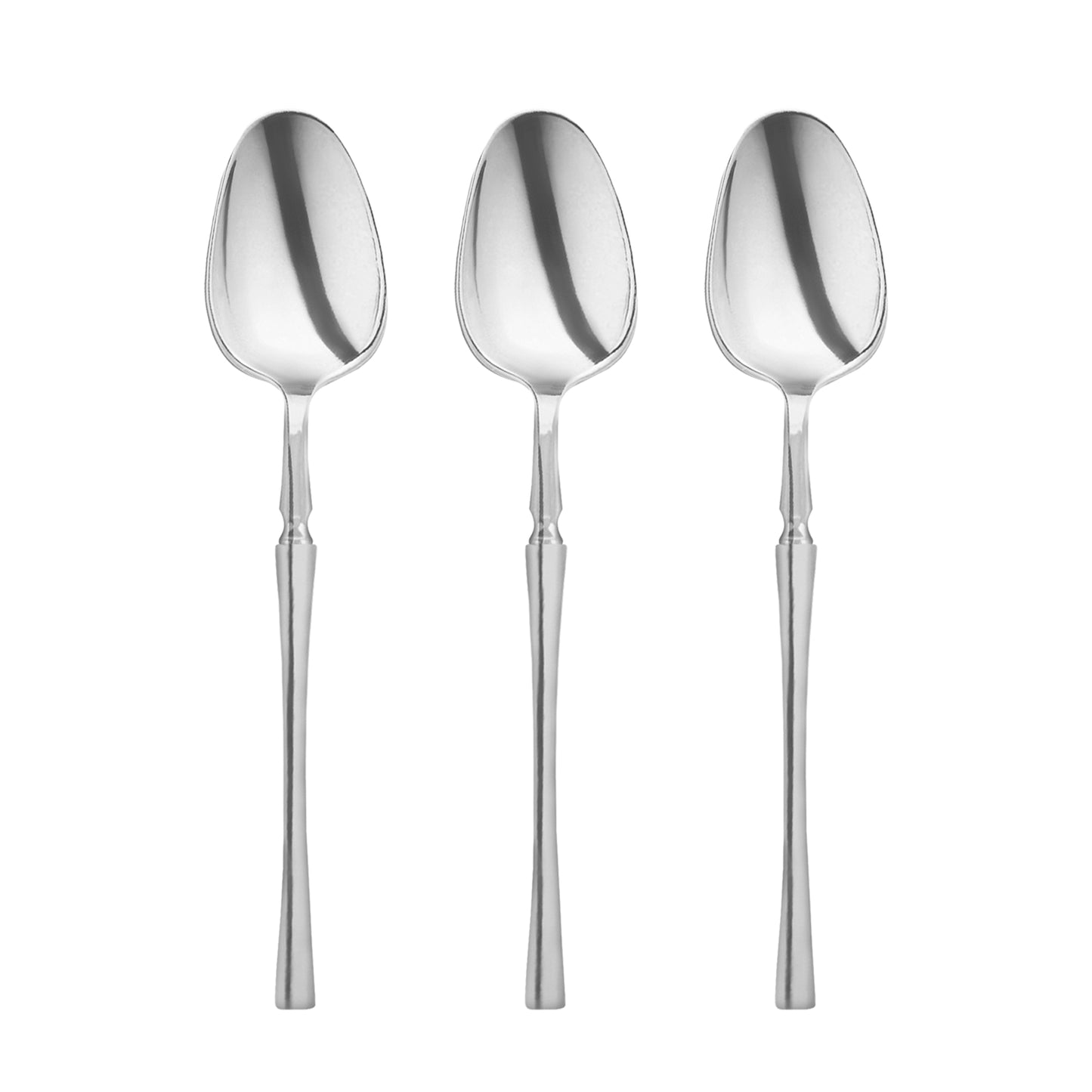 Shiny Metallic Silver Moderno Disposable Plastic Dessert Spoons