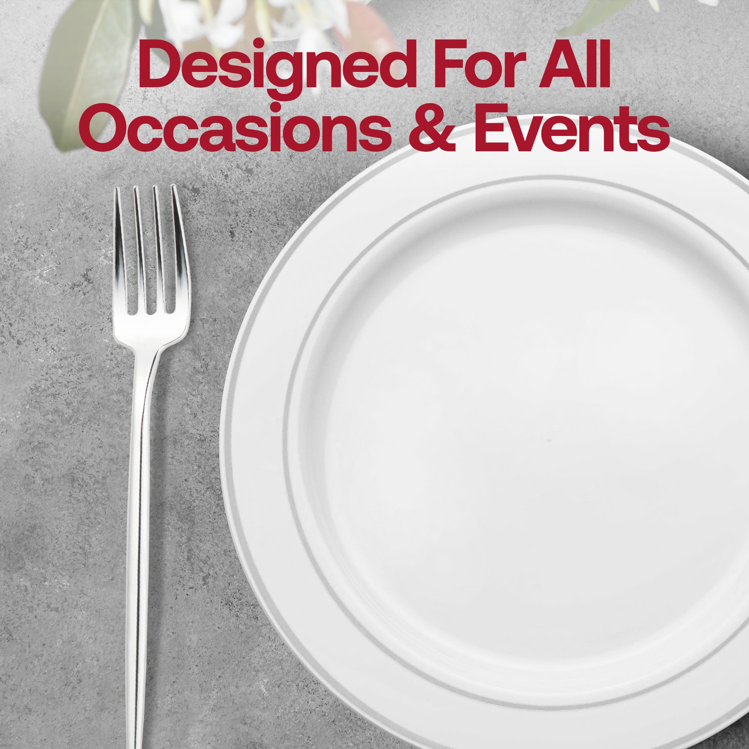 Shiny Silver Moderno Disposable Plastic Dinner Forks Lifestyle | The Kaya Collection