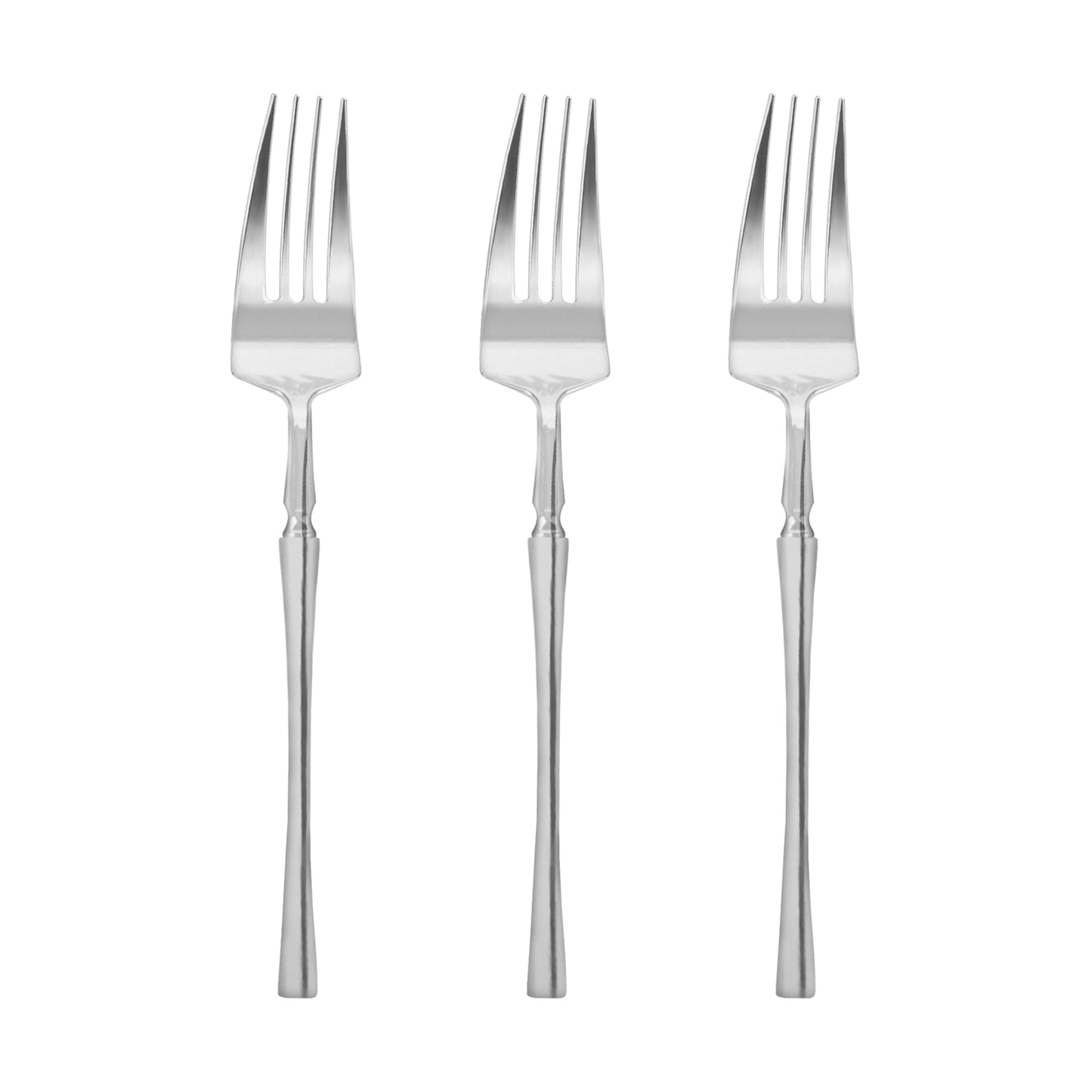 Shiny Metallic Silver Moderno Disposable Plastic Dinner Forks
