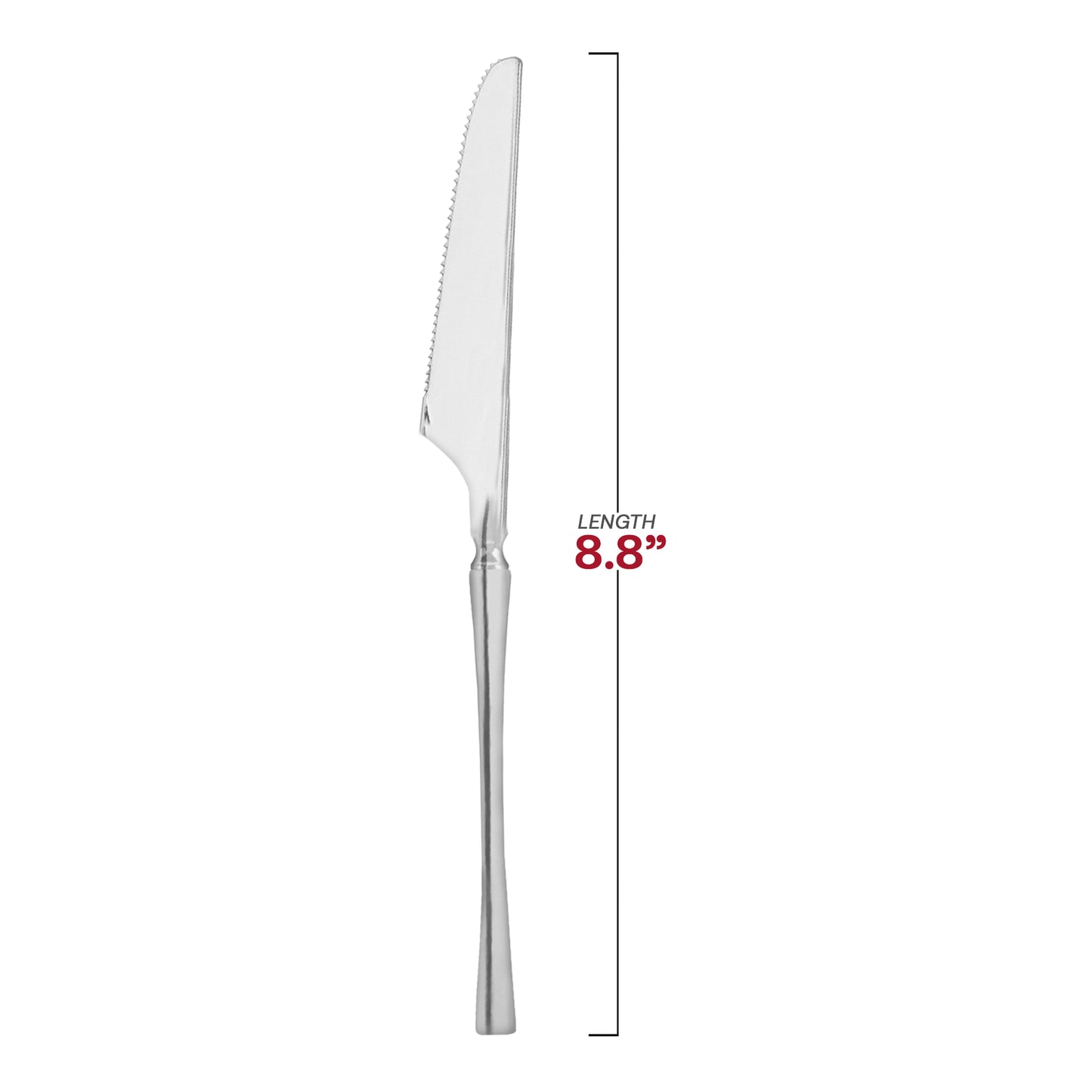 Shiny Metallic Silver Moderno Disposable Plastic Dinner Knives