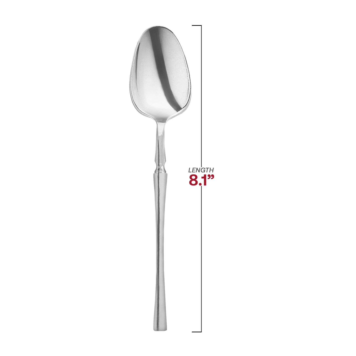 Shiny Metallic Silver Moderno Disposable Plastic Dinner Spoons