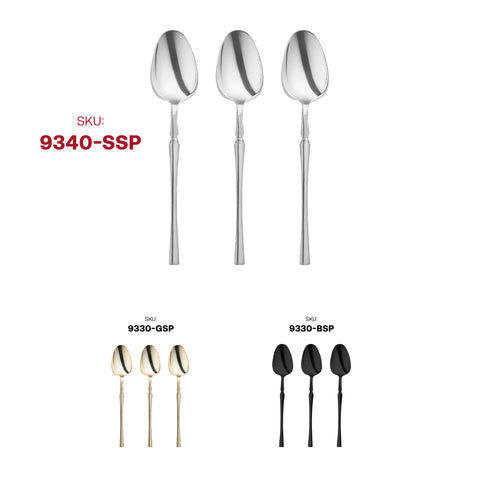 Shiny Metallic Silver Moderno Disposable Plastic Dinner Spoons