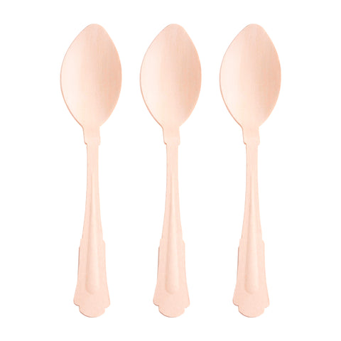 Silhouette Birch Wood Eco Friendly Disposable Dinner Spoons Secondary | The Kaya Collection