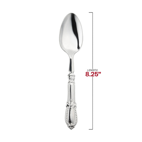 Silver Baroque Disposable Plastic Dinner Spoons Dimension | The Kaya Collection