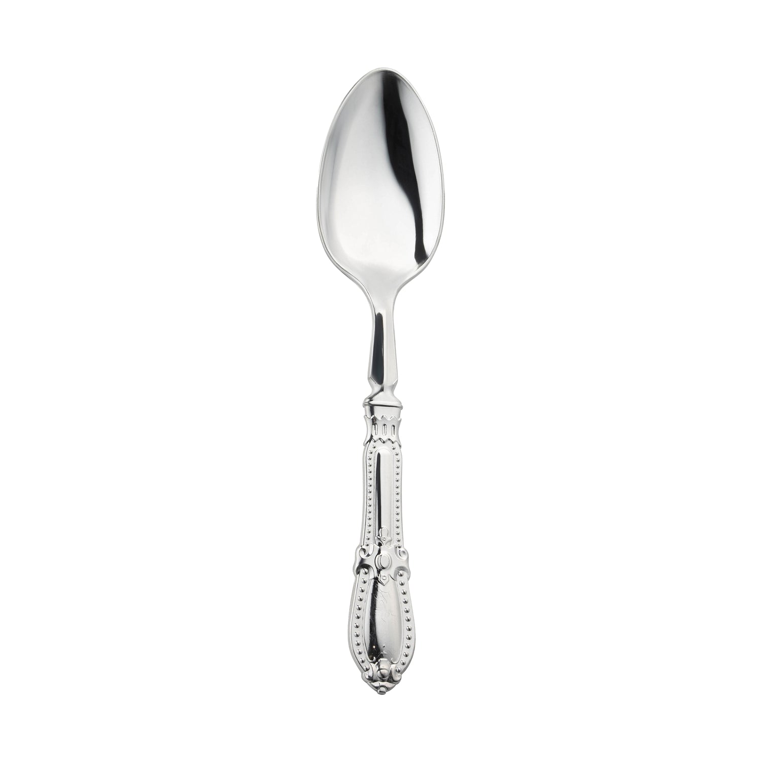 Silver Baroque Disposable Plastic Dinner Spoons Main | The Kaya Collection