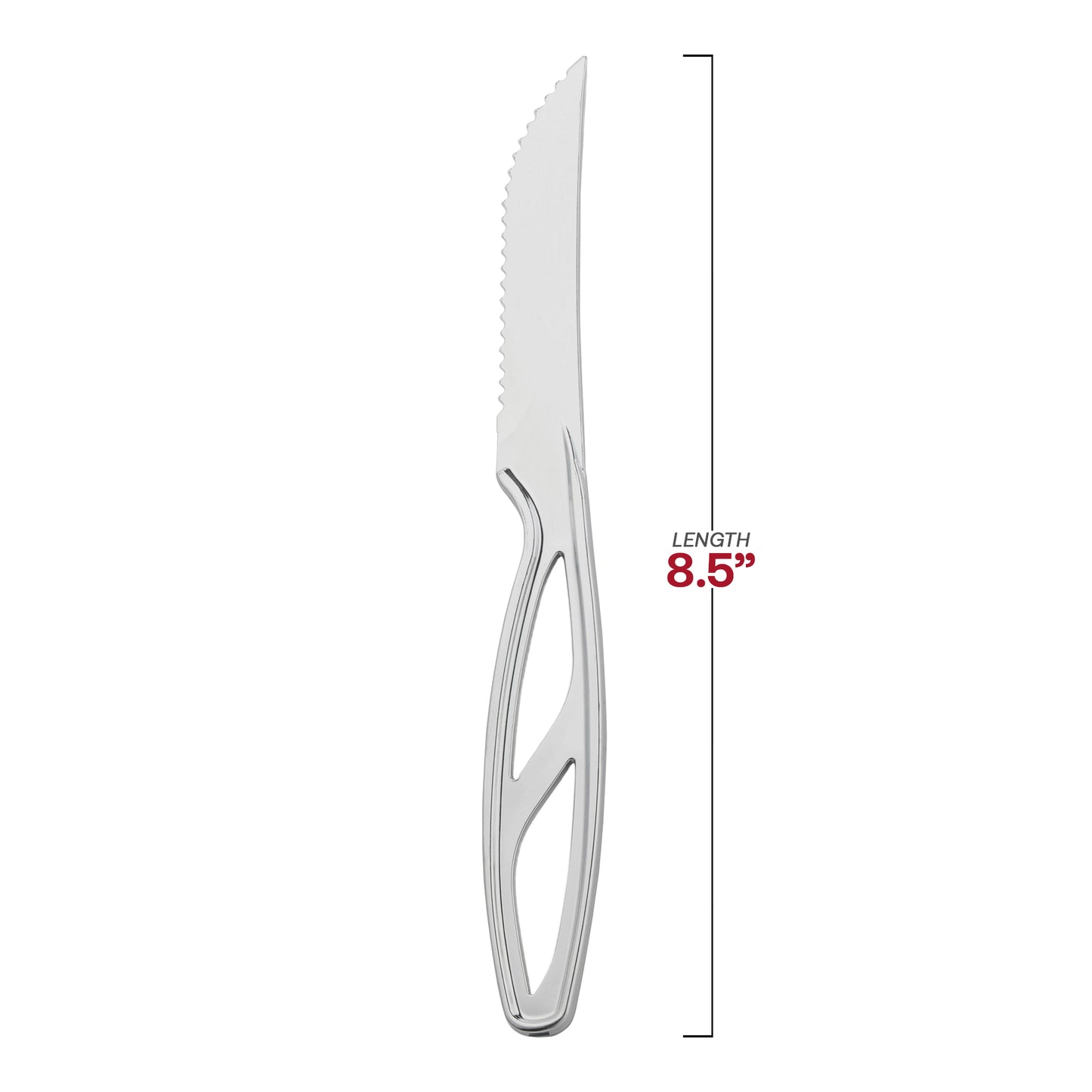 Silver Plastic Disposable Steak Knives