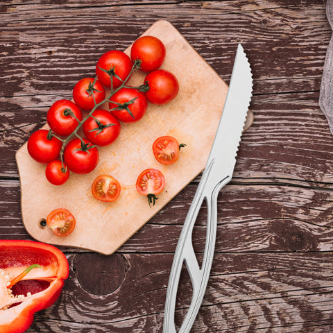 Silver Plastic Disposable Steak Knives