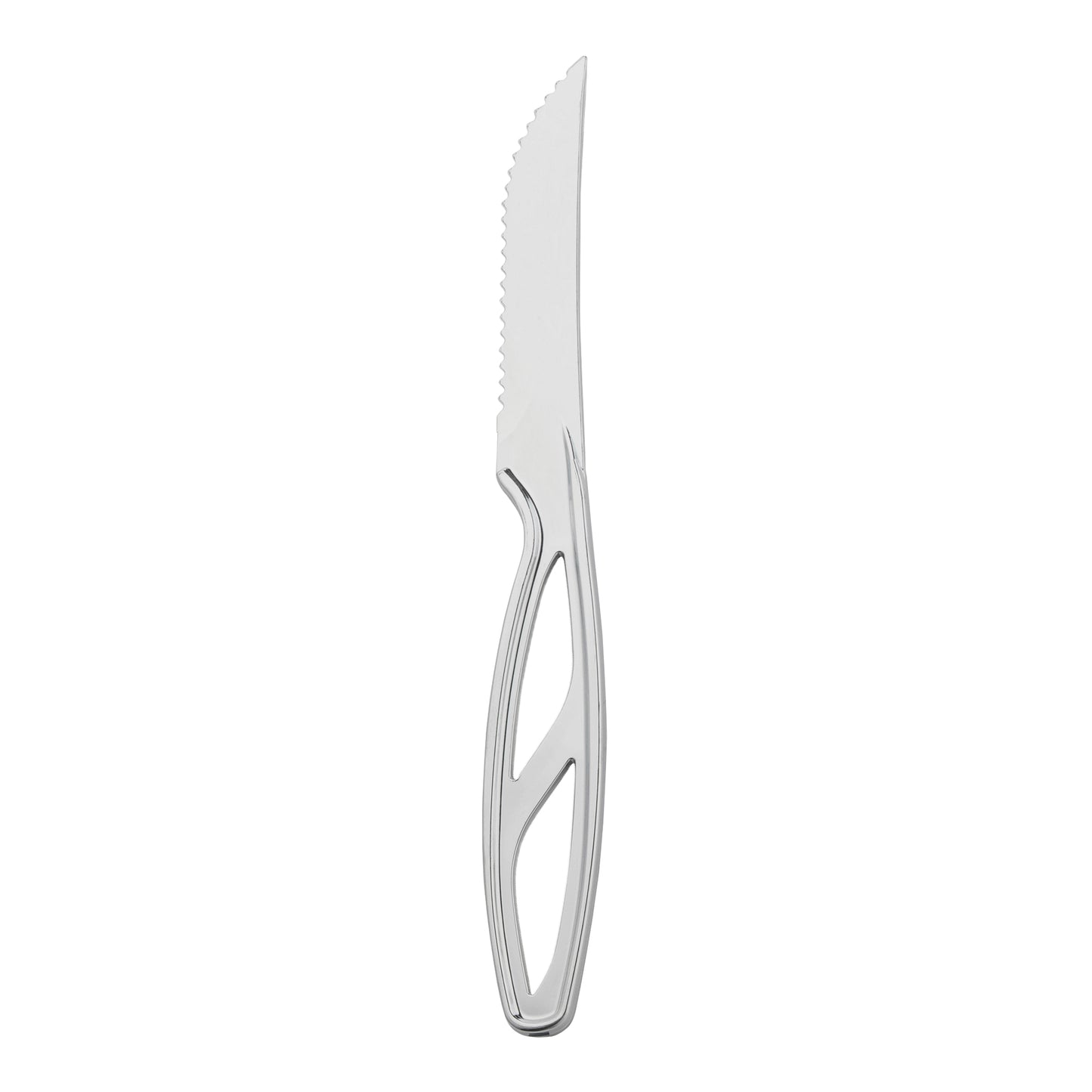 Silver Plastic Disposable Steak Knives