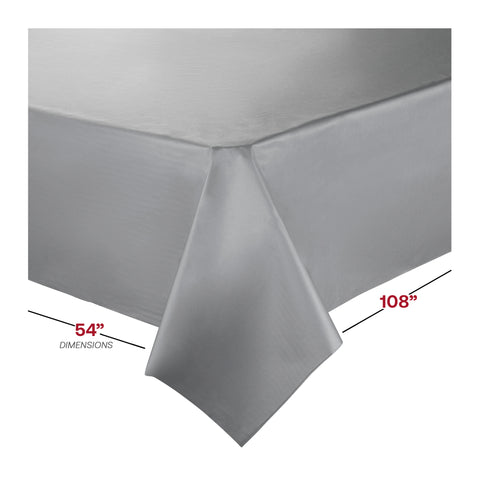 Silver Rectangular Plastic Tablecloths (54