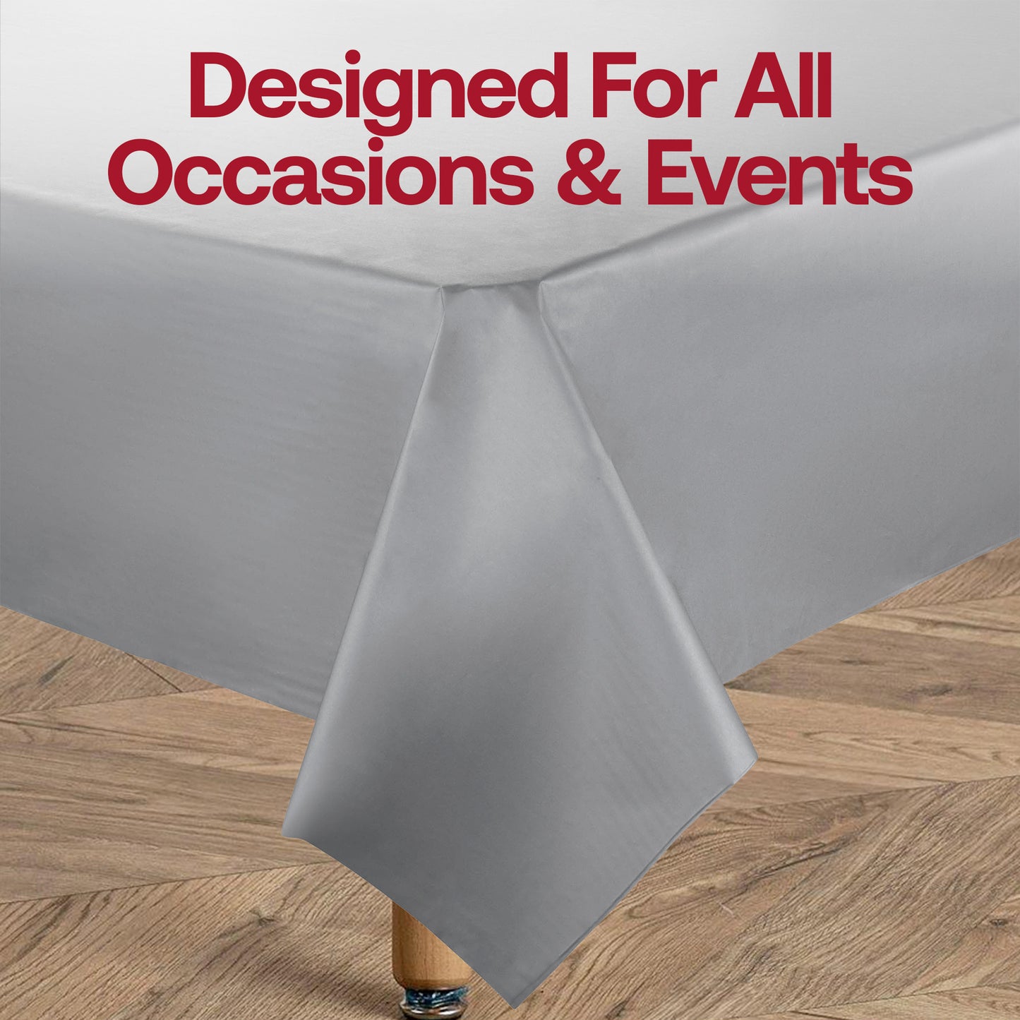 Silver Rectangular Plastic Tablecloths (54" x 108")