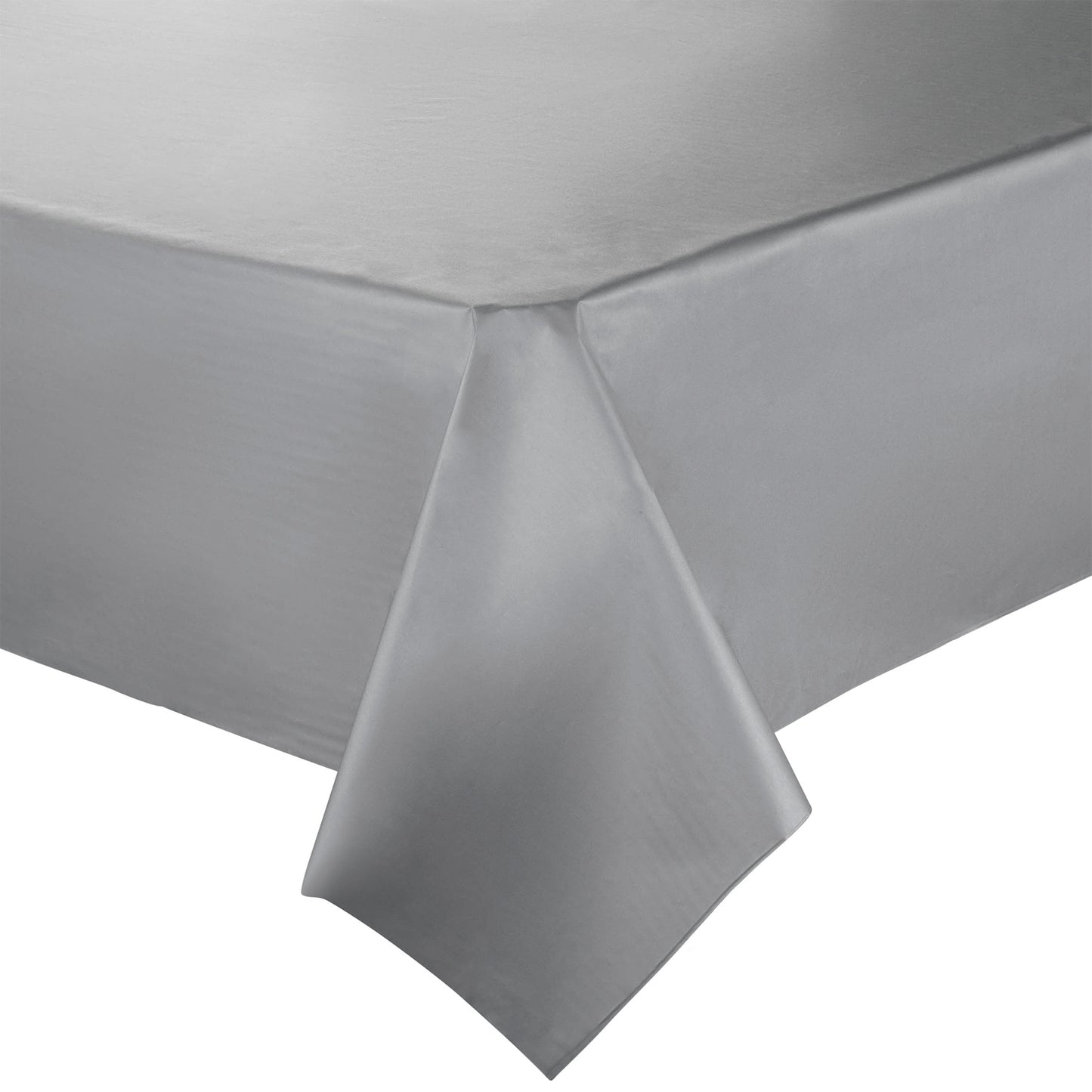 Silver Rectangular Plastic Tablecloths (54" x 108")
