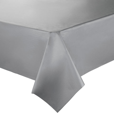 Silver Rectangular Plastic Tablecloths (54