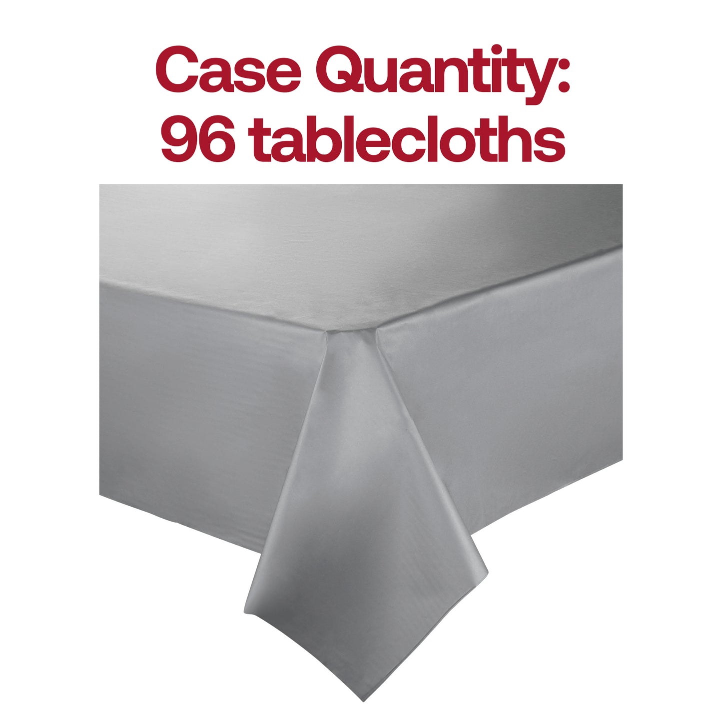 Silver Rectangular Plastic Tablecloths (54" x 108")