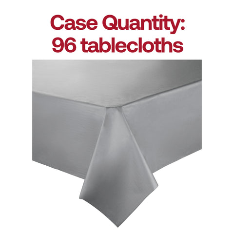 Silver Rectangular Plastic Tablecloths (54