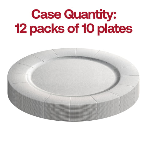 Shiny Silver Round Disposable Paper Charger Plates (13