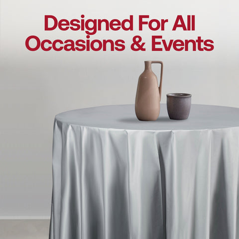 Silver Round Plastic Tablecloths (84