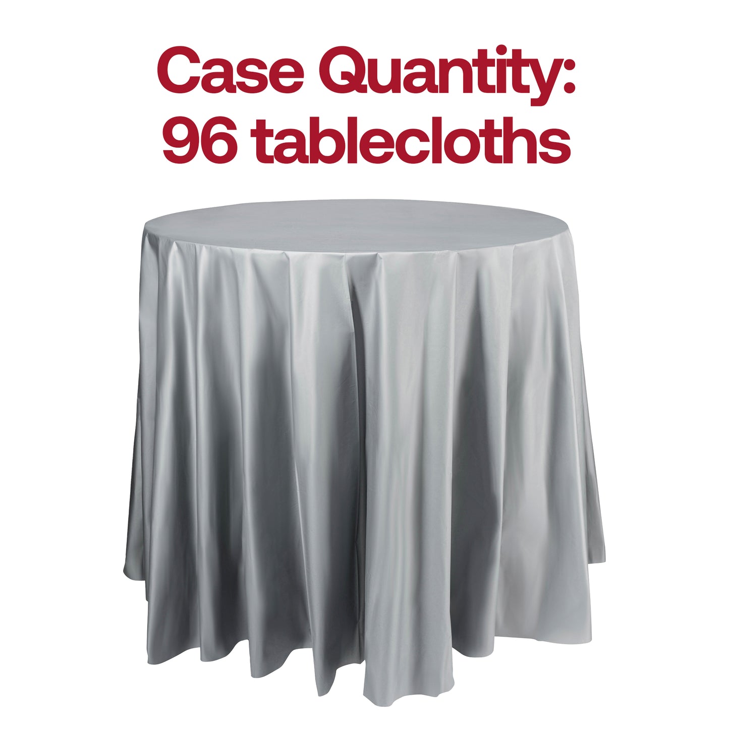 Silver Round Plastic Tablecloths (84")