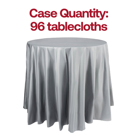 Silver Round Plastic Tablecloths (84