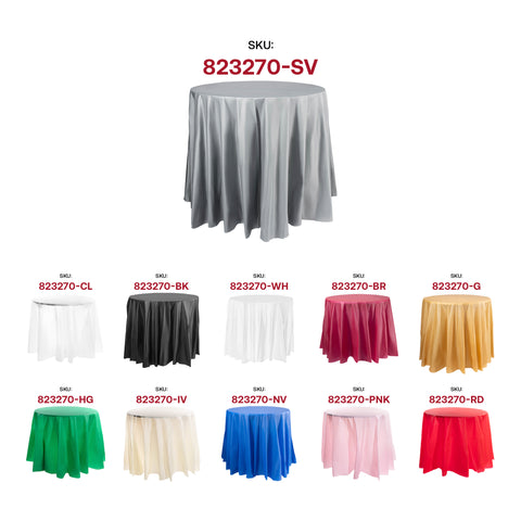 Silver Round Plastic Tablecloths (84