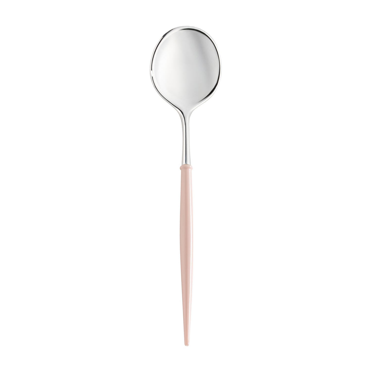 Silver with Pink Handle Moderno Disposable Plastic Dinner Spoons Main | The Kaya Collection