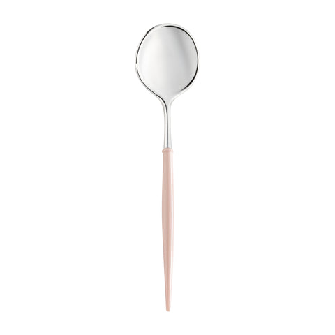 Silver with Pink Handle Moderno Disposable Plastic Dinner Spoons Main | The Kaya Collection