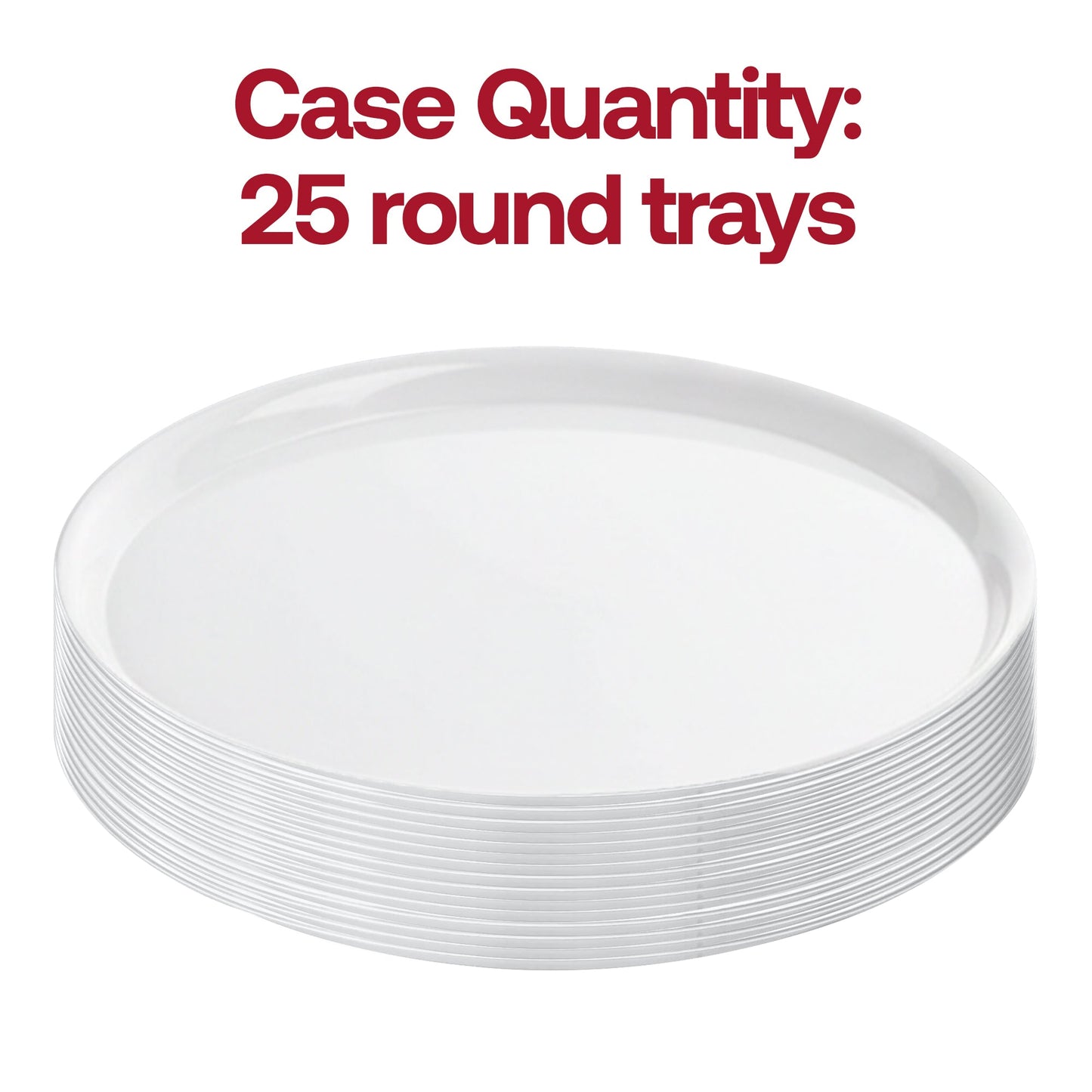 16" White Round Plastic Trays