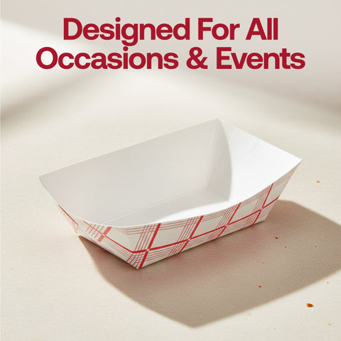 4 oz Red Plaid Paper Food Trays