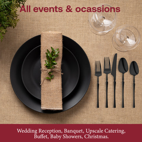 Solid Black Moderno Plastic Dessert Forks