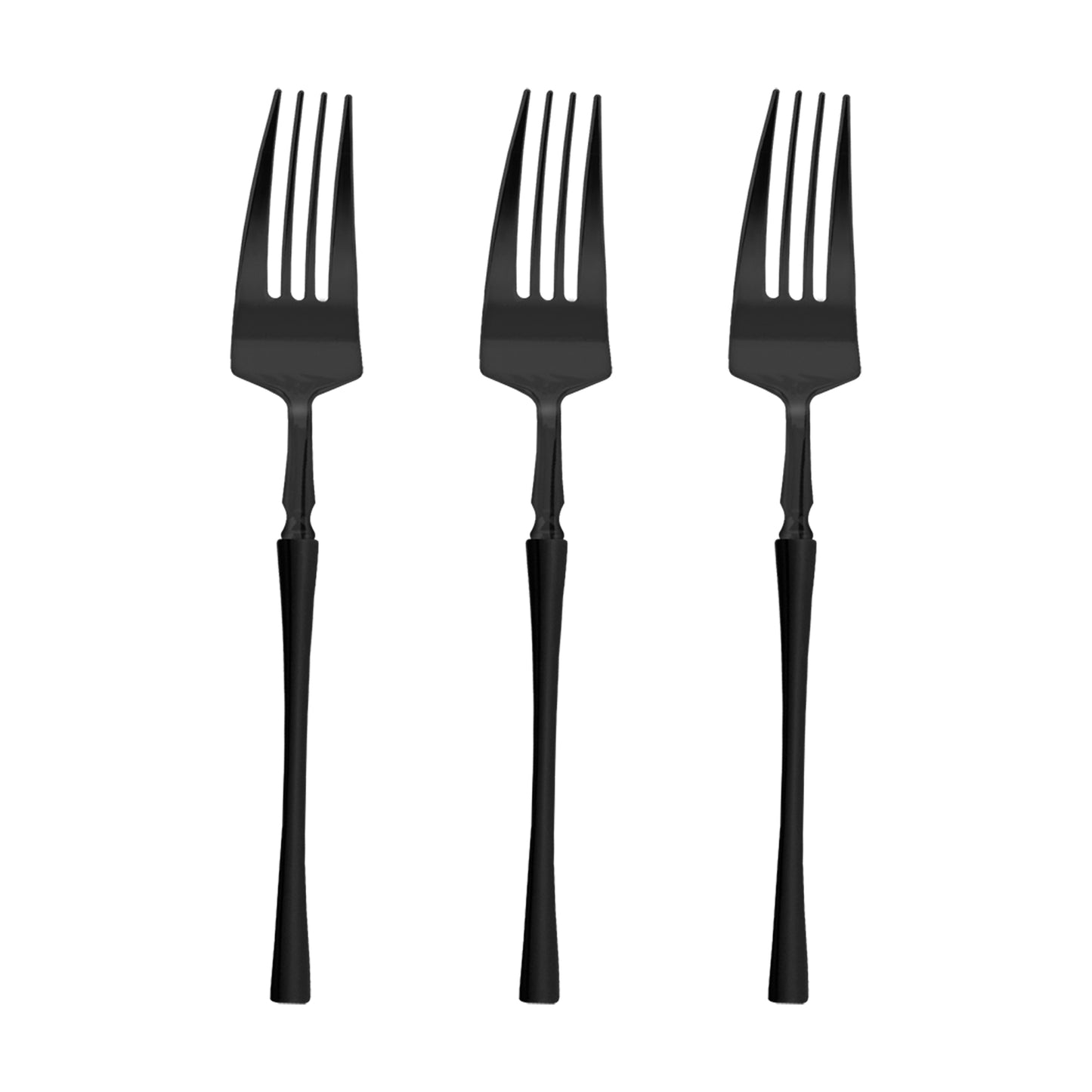 Solid Black Moderno Plastic Dinner Forks