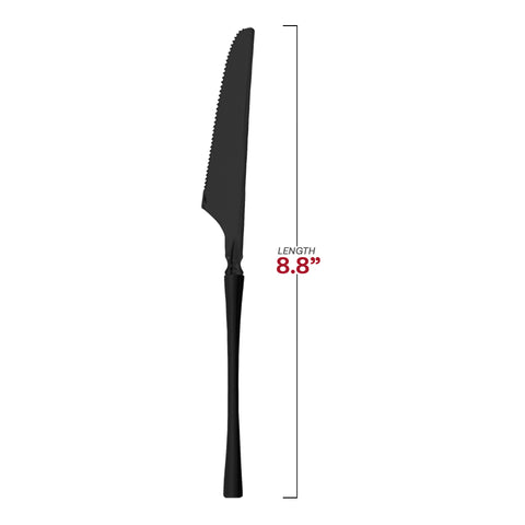 Solid Black Moderno Plastic Dinner Knives